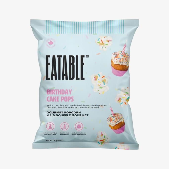 Mini Birthday Cake Pops White Chocolate Popcorn
