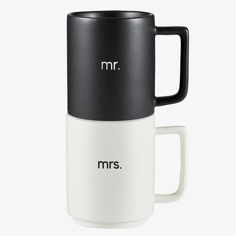 Mr. & Mrs. Matte Stackable Mug Set