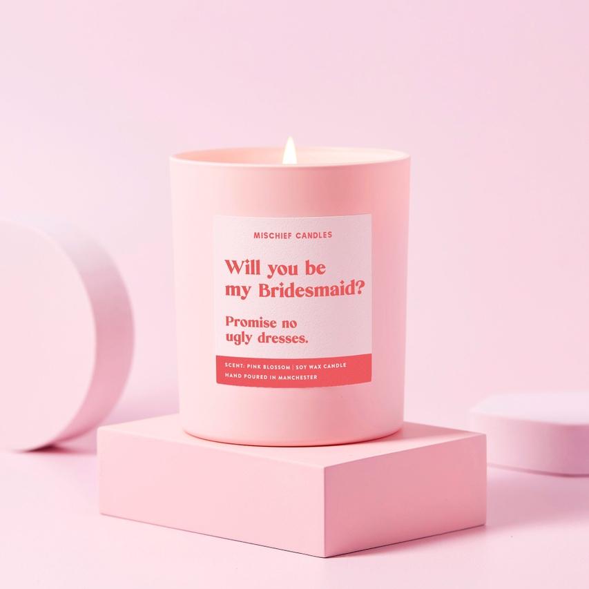 Will you be my bridesmaid Candle