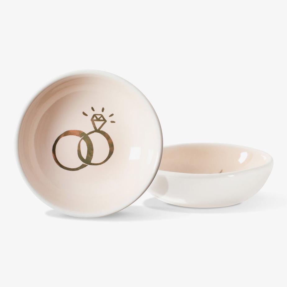 Wedding Rings Round Trinket Dish