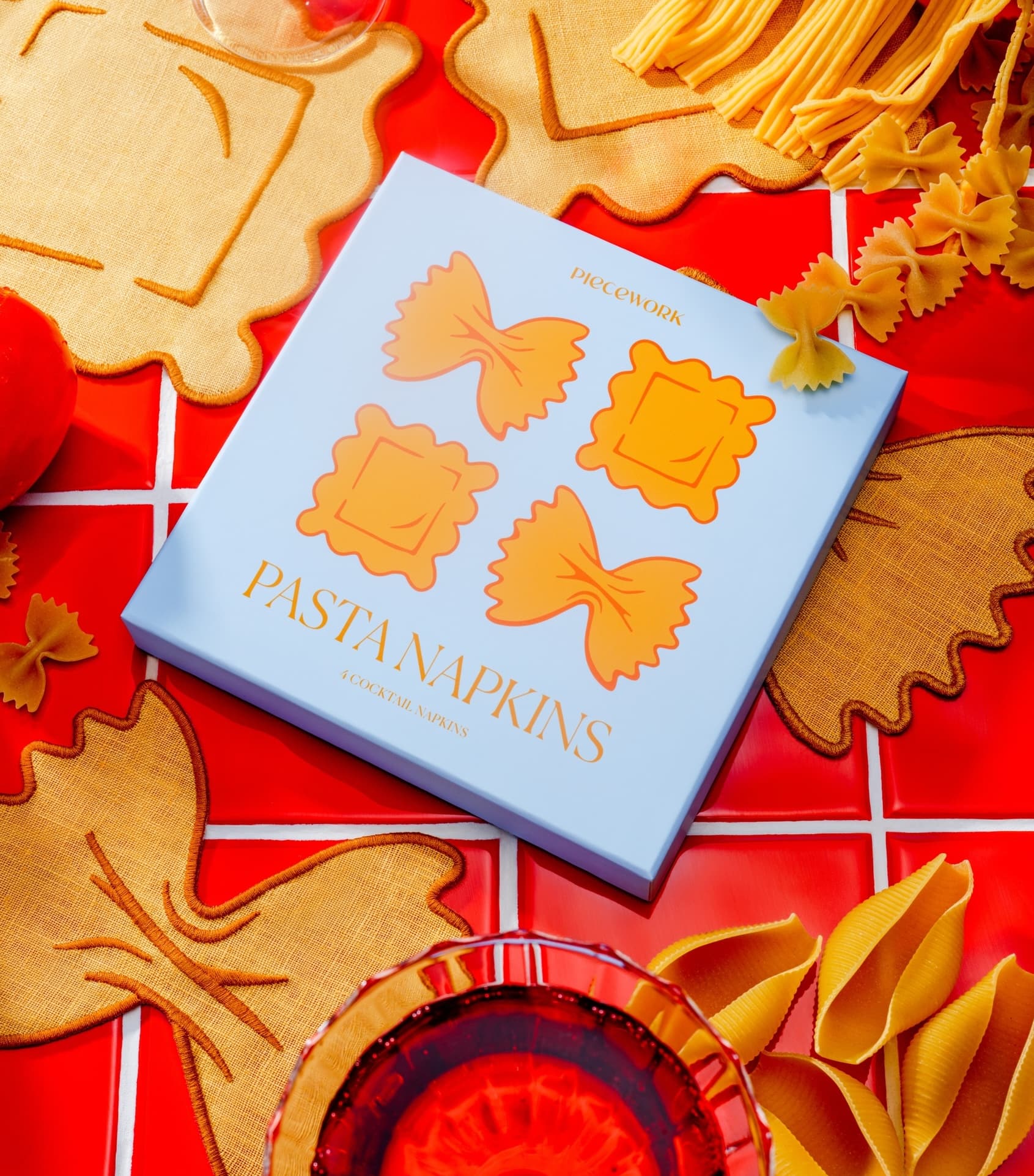 Pasta Cocktail Napkins / Set of 4