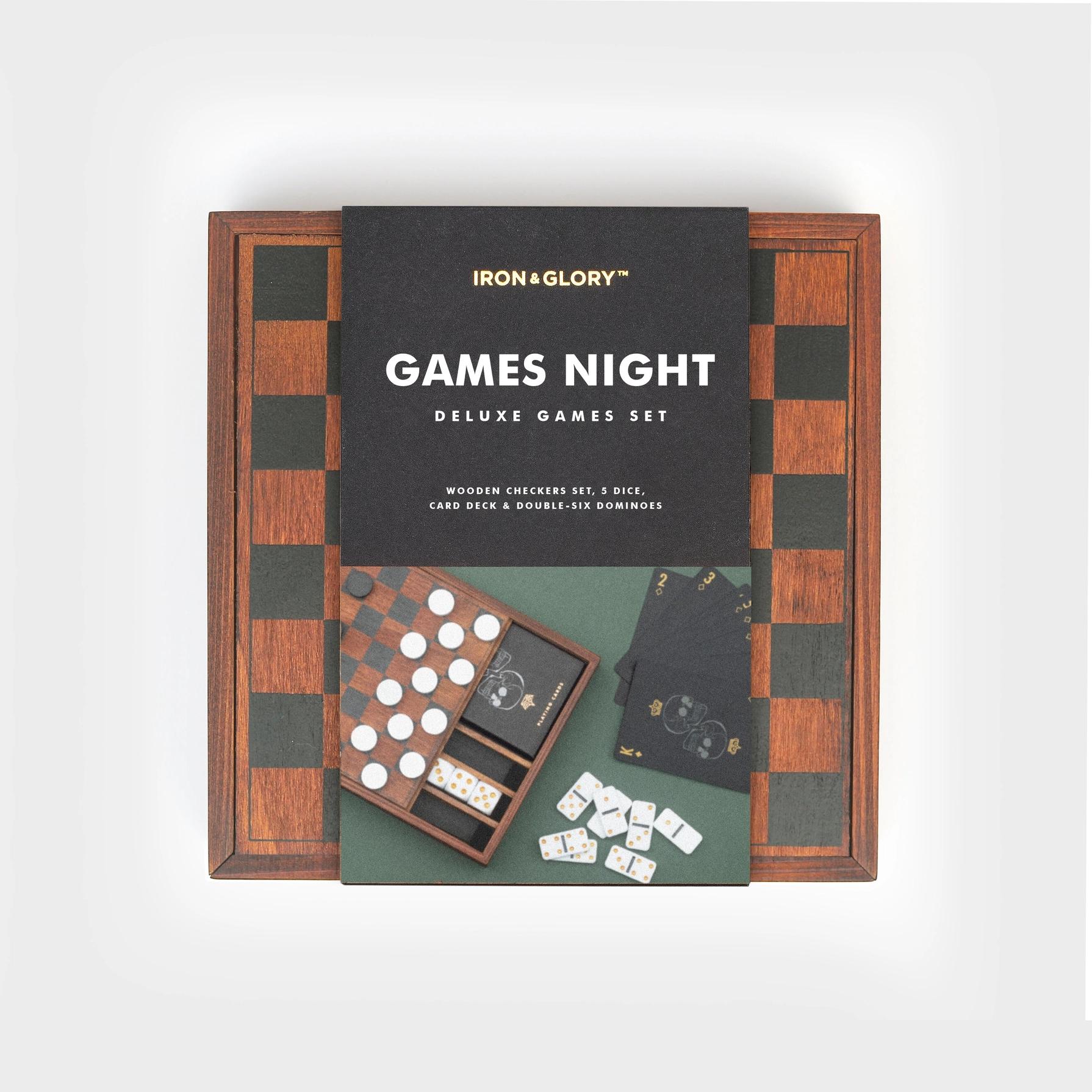 Deluxe Wooden Games Night - 4 in 1