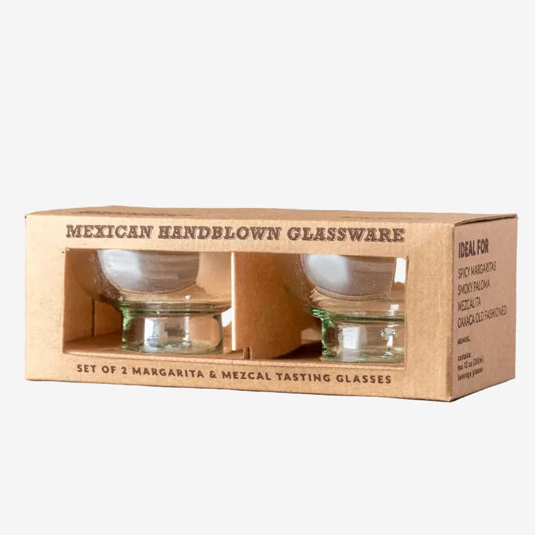 Handblown Margarita & Mezcal Tasting Glasses - Set of 2