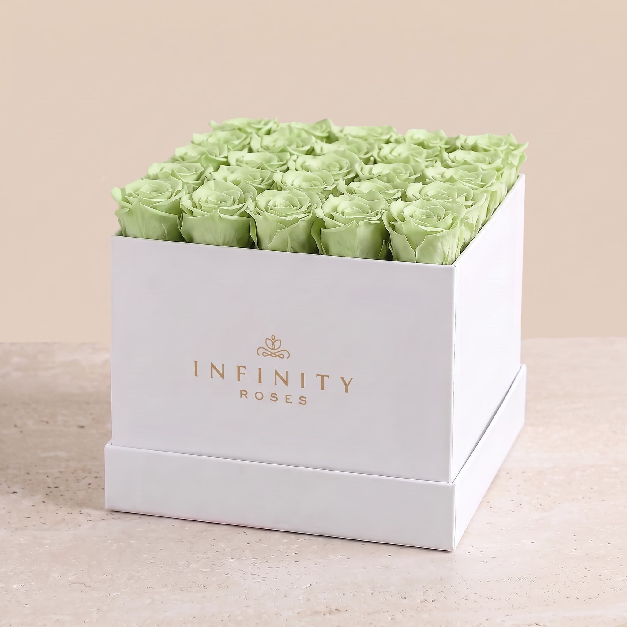 X-Large Square Rose box - Mint Rose - White Box