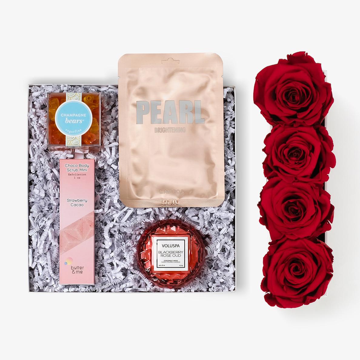 Pamper Bundle - Small Rose Box - Red Rose - White Box