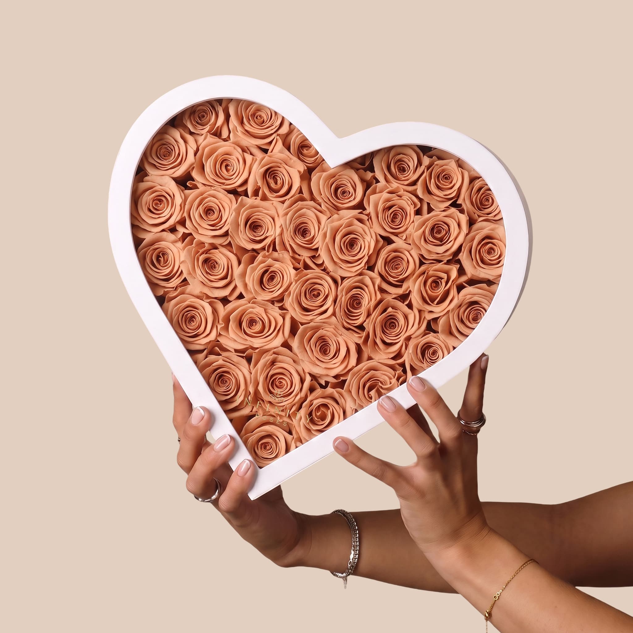 Grand Heart Box - Chocolate Rose - White Box