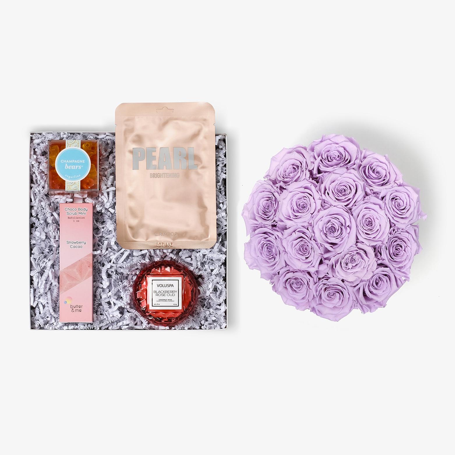 Pamper Bundle - Large Bloom Box - Lavender Rose - White Box