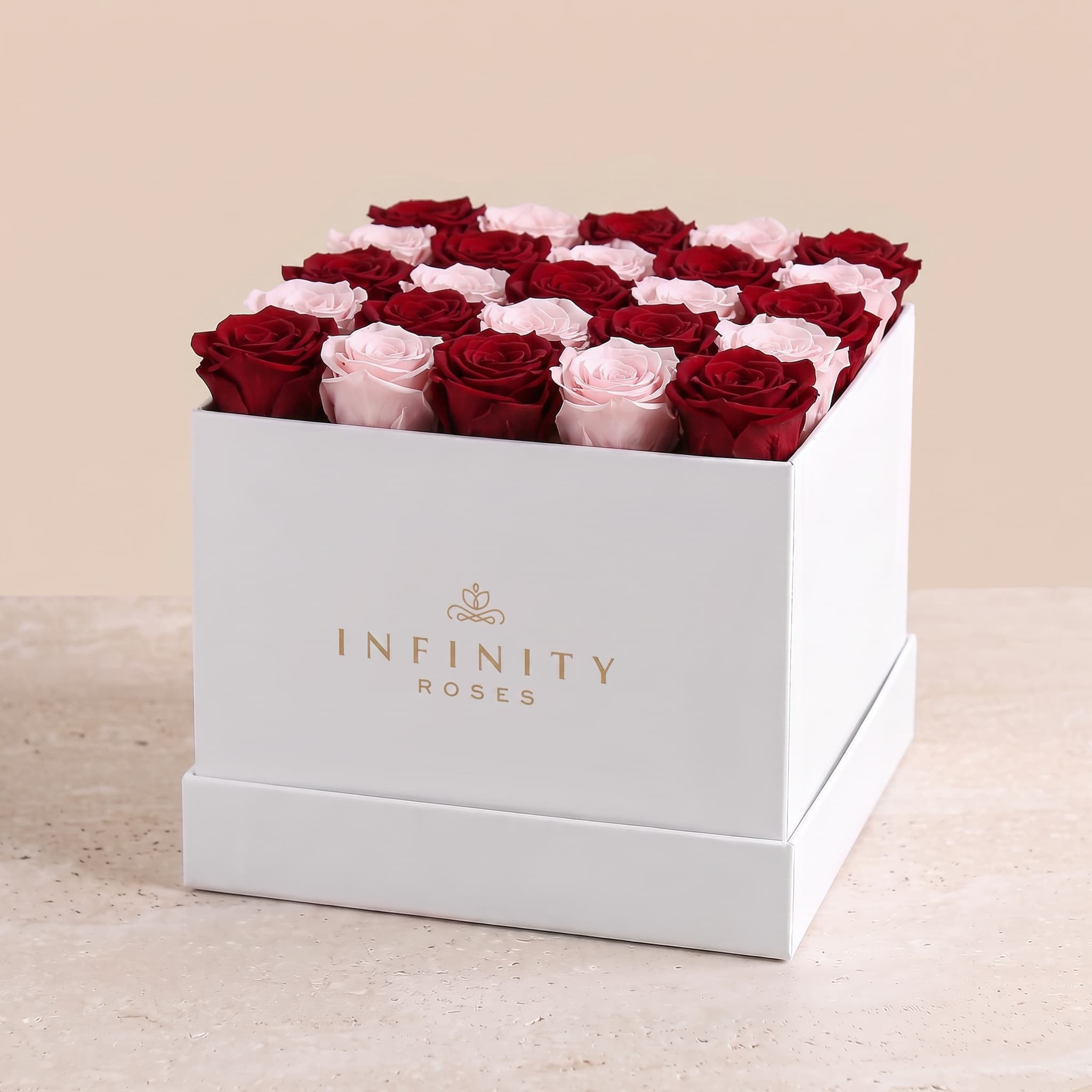 X-Large Square Rose box - Rosé Rose - White Box