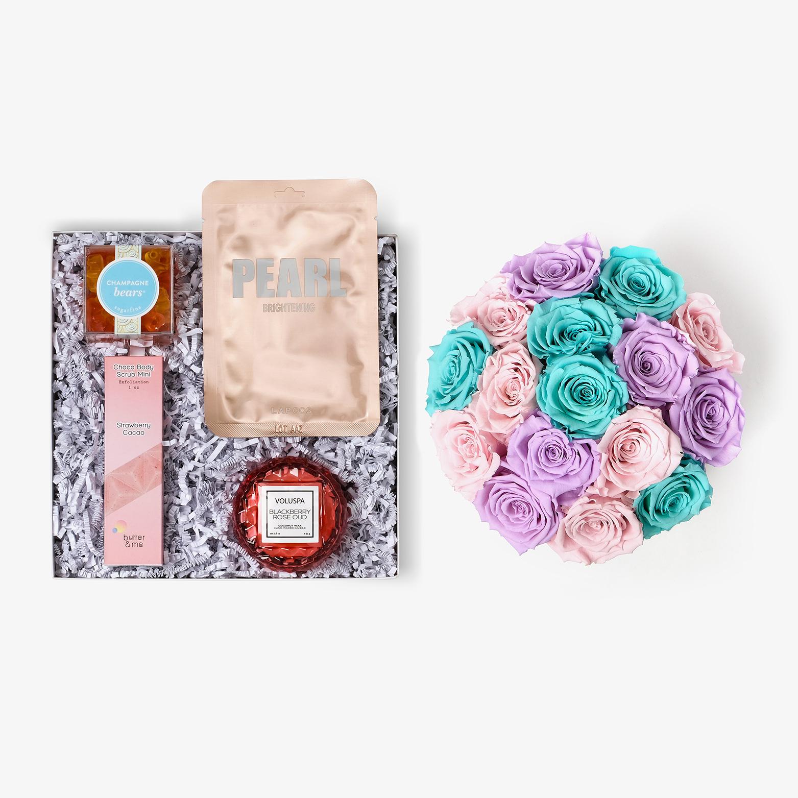 Pamper Bundle - Large Bloom Box - Pastel Ombre Rose - Black Box