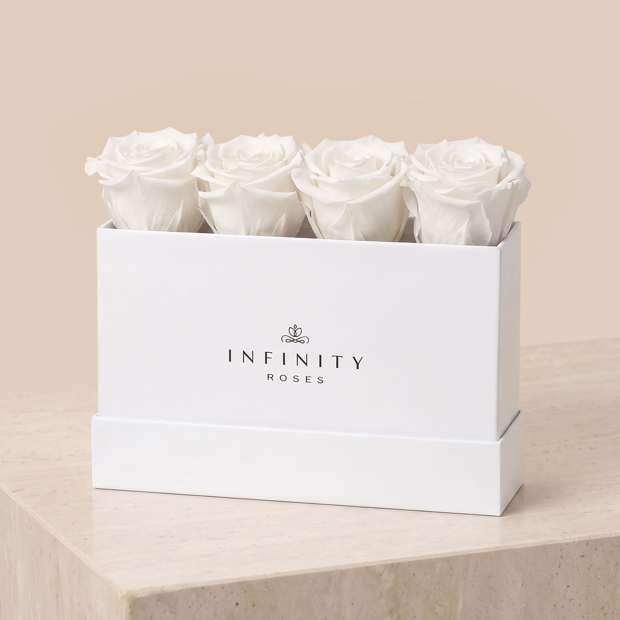 Small Rose Box - White Rose - White Box