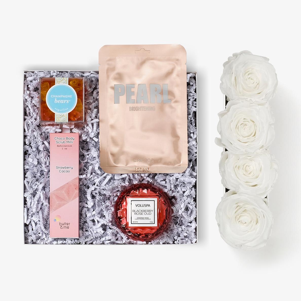 Pamper Bundle - Small Rose Box - White Rose - White Box