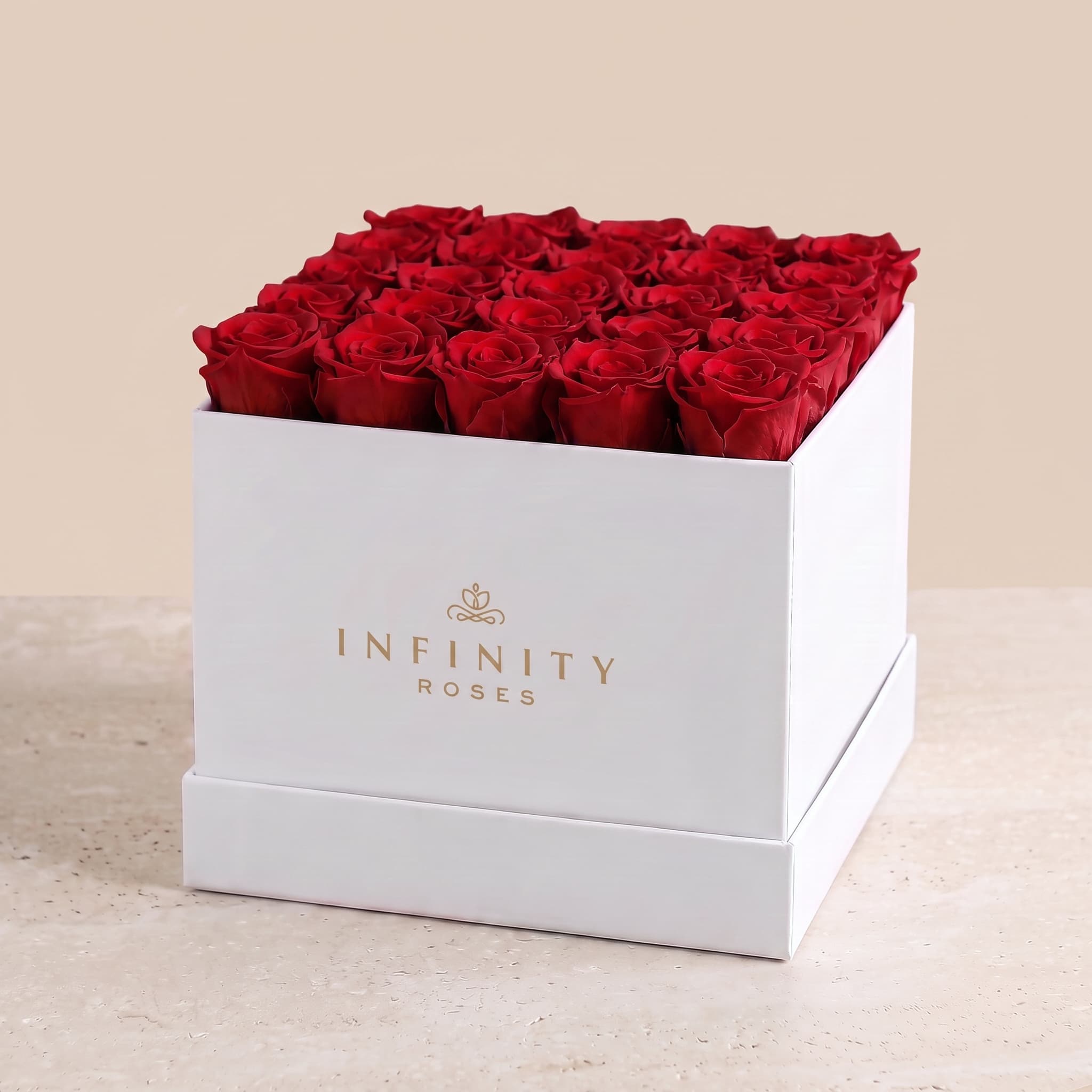 X-Large Square Rose box - Red Rose - White Box