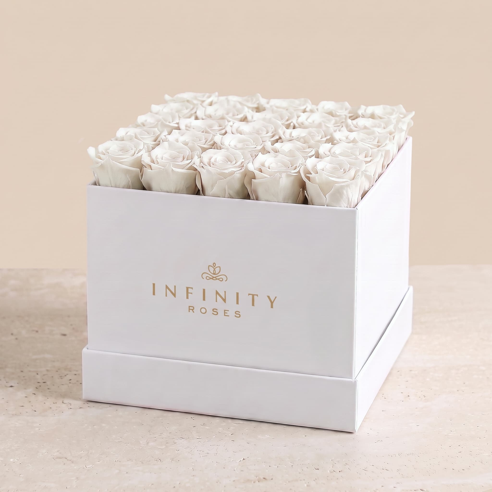 X-Large Square Rose box - White Rose - White Box
