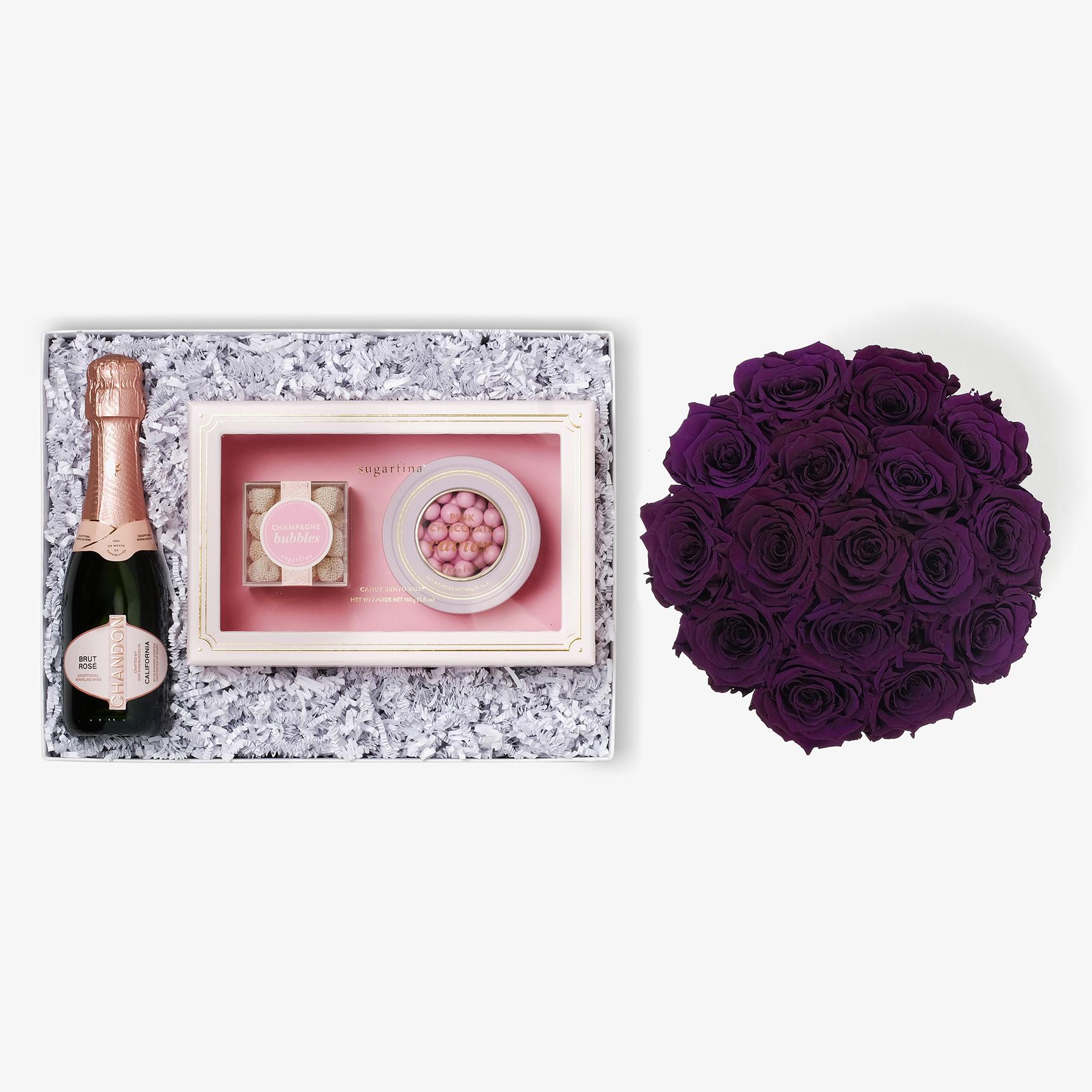 Rosé & Caviar - Large Bloom Box - Violet Rose - White Box